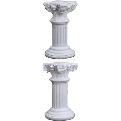 2x Pilier romain Colonne grecque Statue Piédestal Support de candélabre Sculpture Décoration de table pour fête-