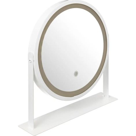 Miroir Pivotant à Poser "LED" 35cm Blanc (1/5)