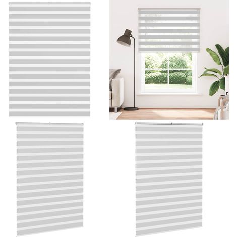 vidaXL Zebrarollo Hellgrau 155x200 cm Stoffbreite 150,9 cm Polyester (1/5)
