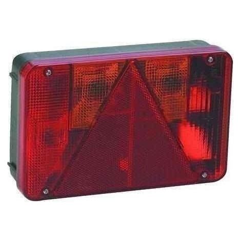 Feu gauche RADEX 5800 étanche 6 fonctions à câbler – Dimensions 220 x 140 mm – Entraxe 70 mm pour remorque