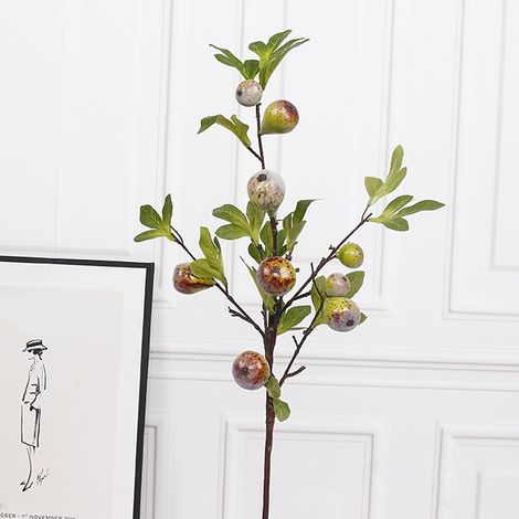 Branche de figuier artificielle décorative, réaliste, tiges de figuier pour la maison, les mariages et les fêtes, rouge et vert, 92 cm (1/5)