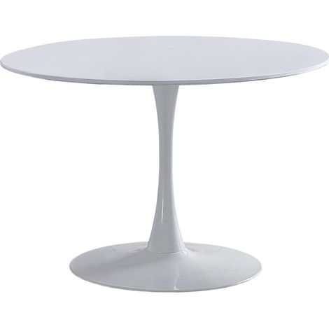 Mesa Redonda Salón Melamina Metal 110x75 cm - Blanco