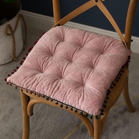 Coussin de siègeCoussin de Chaise d'extérieur avec Attaches, Coussin de siège carré Doux pour chaises de Cuisine,Coussin de siège carré Lavable, Convient à Toutes Les Saisons (1/5)