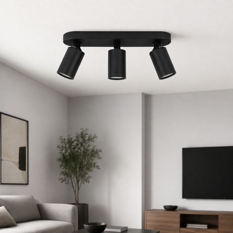 Aplique De Techo Orientable - 3 X GU10 - Bajo UGR - Negro (1/5)