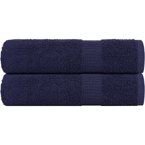 Serviettes de douche FROGN, lot de 2, bleu marine, 70 x 140 cm, 360 g/m²