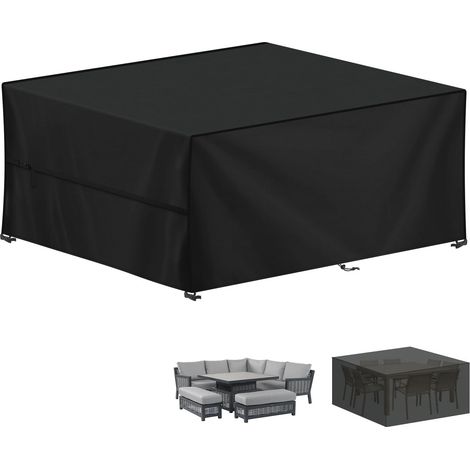 Housse pour Mobilier de Jardin, 420D Oxford Bâche Table de Jardin Imperméable Housse Table Jardin Bache de Protection Exterieur Salon de Jardin pour Table, Chaise et Canapé, 280x210x90cm (1/5)
