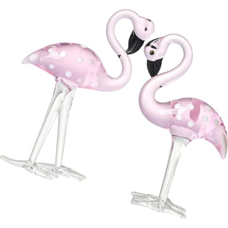 Stück kleine Flamingo Figuren aus Kristallkunst Pinke