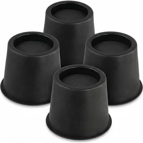 Lot de 4 rehausseurs de lit Ronds de 10 cm, rehausseurs de Meubles Ronds Robustes, jusqu'à 990 kg, pour lit, canapé, Chaise de Bureau, réfrigérateur (1/5)
