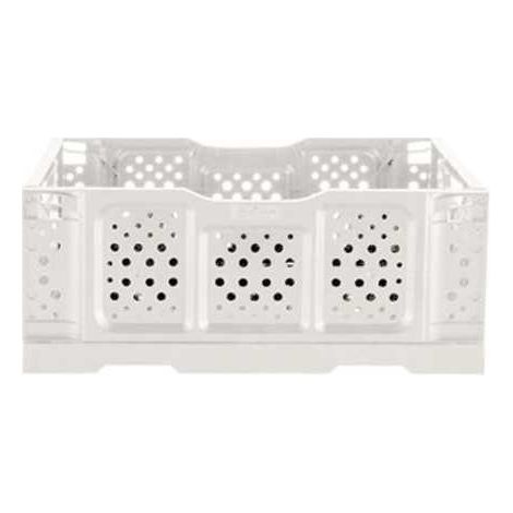 Caissette pliable en plastique - Blanc - L 40 x l 30 x H 15 cm - Livraison gratuite