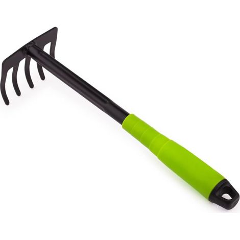 Râteau à Main en Acier Inoxydable avec 5 Dents pour Jardin, Balcon et Potager – Poignée Ergonomique – Largeur de Travail 85 mm (1/5)