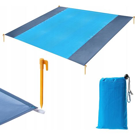 KADAX Picknickdecke, Stranddecke aus Polyester, wasserdichte, 200x210 cm, Blau