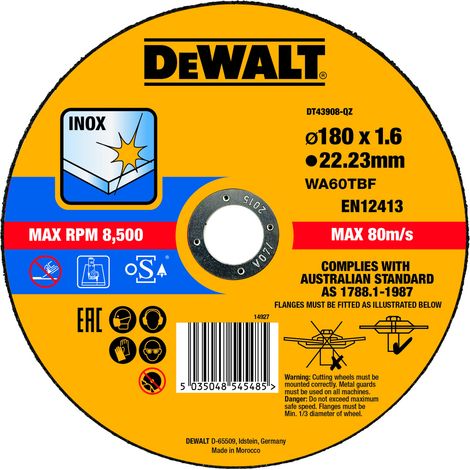 DEWALT High Performance Trennscheibe Edelstahl flach 180x1,6mm