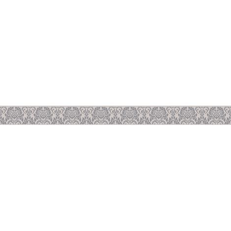 Frise papier peint tendance couleur crème et gris Frise tapisserie idéale pour salle à manger Frise murale à motif style baroque