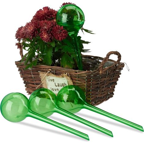 Lot de 4 Boules d'arrosage Double semainier en Plastique Vert, PVC, 513.5cm (1/5)