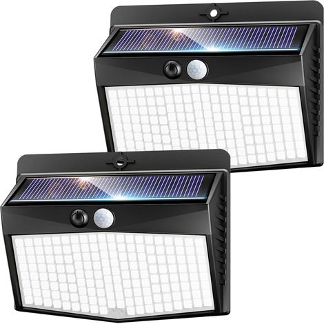 Lampe Exterieur Solaire Detecteur de Mouvement, 168 LED 3 Modes Lampe Solaire Extérieur, IP65 Etanche Led Solaire Extérieur pour Jardin, Garage, Patio