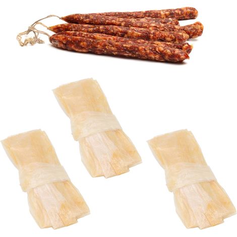 Gaine pour Sausages Sec [10 Pièces] Boyaux Naturels de Brebis Édibles pour Sausages Maison, Ham et Salami (1/5)