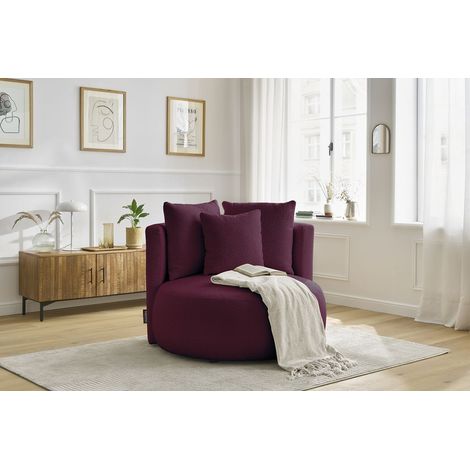 BOBOCHIC - Fauteuil CESAR tissu bouclette Violet (1/5)