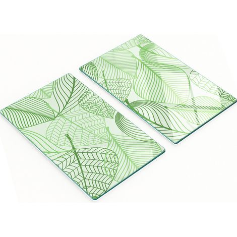 Planches à apéritif décoratives en verre, motif feuille, 2 x 30 x 52 cm (1/5)
