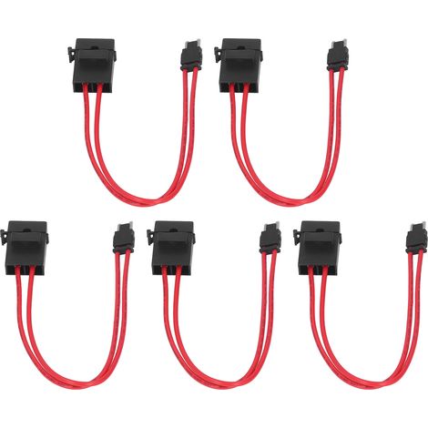 Lot de 5 porte-fusibles pour voiture, mini rallonge de câble robuste pour véhicule ATM 20A 16AWG avec 5 fusibles, connecteur plat ACD 10,9 mm (1/5)