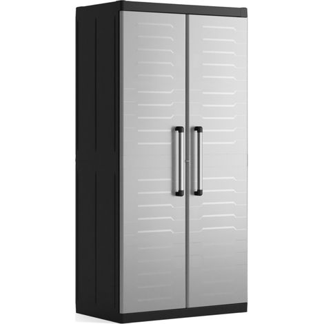 Keter – Armoire de jardin Detroit XL Alto – 4 étagères réglables – Résistante aux intempéries – Dimensions optimisées pour rangement extérieur (1/3)