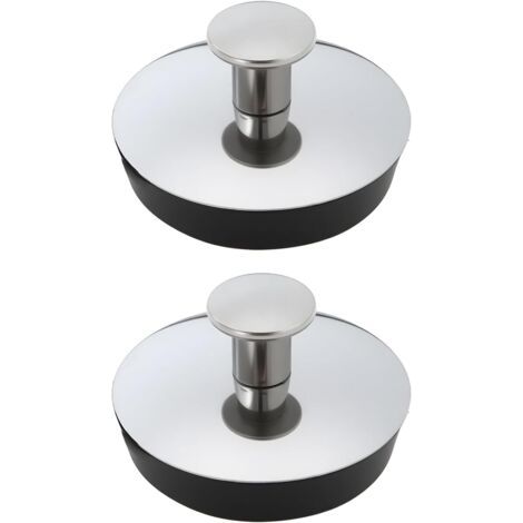 Lot de 2 bouchons de vidange en caoutchouc de petite taille 3,4 x 2,3 cm pour baignoire, lavabo, cuisine (1/5)
