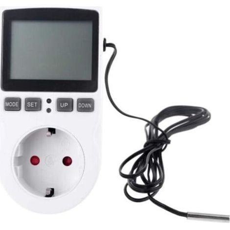 Thermostat Numérique Prise Contrôleur de Température Sortie 1.7m Sonde 220V 110V 15A ℃ Chauffage Refroidissement Contrôle pour Couveuse Semence Thermostat minuterie interrupteur prise de contrôle de t