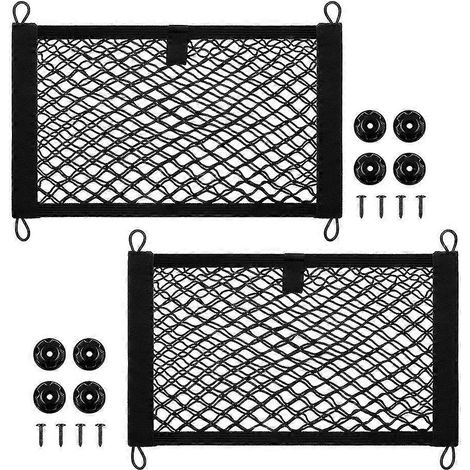 2 Stück 45 x 25 cm Kofferraumnetz, Auto-Fracht-Aufbewahrungstasche, Auto-Innenraum-Netz, geeignet für LKW (1/5)