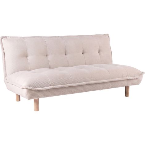 Canapé Convertible 2 Places "Gertrud" 182cm Beige (1/3)