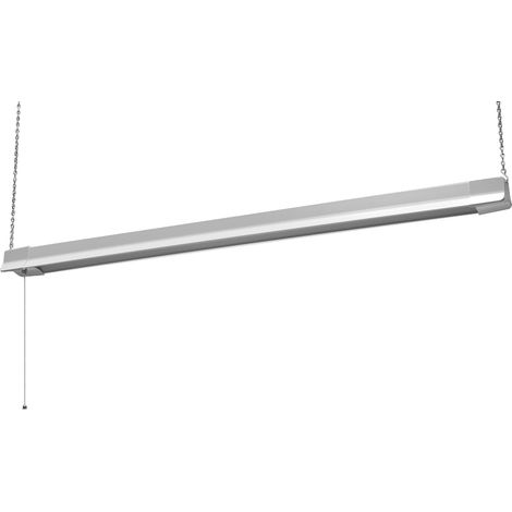 LEDVANCE OFFICE LINE de bureau suspendu avec interrupteur à tirette blanc, 1,1 m de long, 41 W / 3400 lm, blanc froid (4000 K), design fonctionnel pour applications de bureau, CRI 80, IP20.
