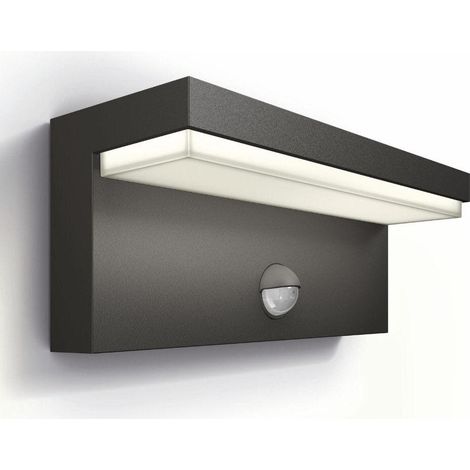 Philips LED Außenwandleuchte Bustan anthrazit mit Bewegunsmelder warmweiß (1/5)