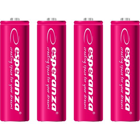 Batterie ricaricabili esperanza ni mh aa 2000mah 4pz rosso