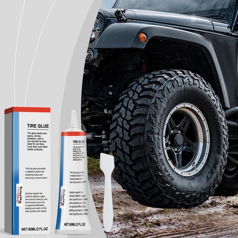Kit de réparation de pneus pour réparer les fissures et les rayures sur les flancs des pneus de voiture - 60 ml + grattoir -- BIEMMEDUE (1/5)