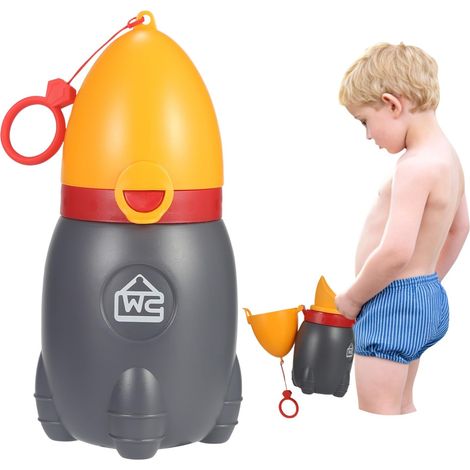 Urinal portable pour enfant, gobelet pipi fusée pour enfant, urinal d'urgence pour tout-petits garçons et filles 12,5 oz, petite bouteille pipi pour enfant, camping voyage en voiture apprentissage du (1/5)