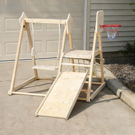 Portique de balançoire en bois 140 x 133 x 43 cm (1/5)