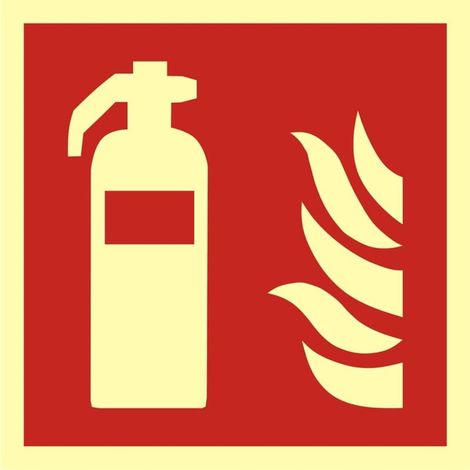 ZP-03 CARTELLO DI SICUREZZA ANTINCENDIO ISO Targa di sicurezza e salute sul lavoro 15X15 - ESTINTORE