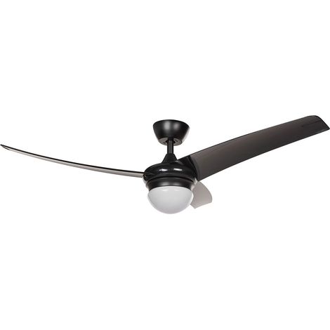 Ventilatore da soffitto in metallo nero luce telecomando 6 velocità 3 temperature 36 cm Jiboa