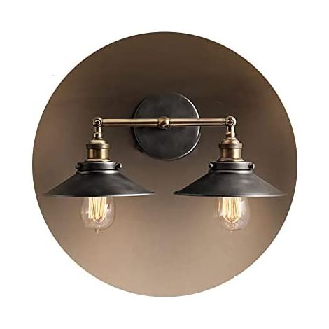 Vintage-Doppelwandleuchte aus Metall, E27, 60 W, 63 x 29 cm, EDM