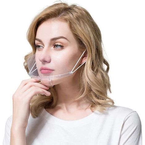12 Pièces Visière Masque Transparent pour Nez et Bouche avec Élastiques pour Cuisine Chefs Restaurants Aesthetic Studio (12 pièces Transparent)