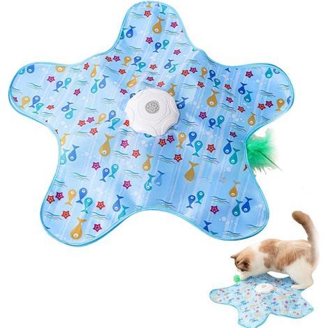 2-in-1 Versteckspiel für Katzen – 70 x 10 cm – Interaktives Indoor-Spielzeug – Automatisches 360°-Versteckspiel – Mit Köder – USB-aufladbar – Bewegungsmelder – Fischdesign (1/5)