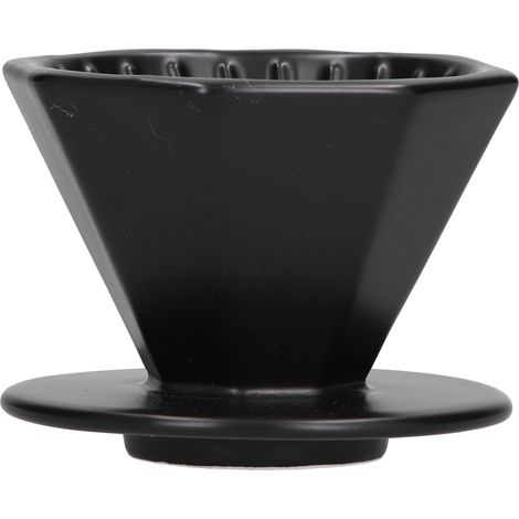 Filtre à Café Céramique Portable Noir - Design Simple et Fiable pour Méthode de Versement (1/5)