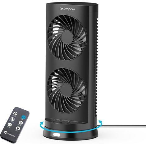 Ventilateur Colonne Ventilateur Tour de Table avec Télécommande, Oscillation 110°, 3 Vitesses, Minuteries 2/4/8 H, Silencieux Ventilateur Sur Pied pour Chambre Cuisine Bureau Camping-Car (1/5)