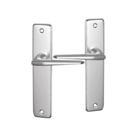 Ouvre&Déco – Poignée de porte d'intérieur CHAMONIX – Aluminium anodisé argent – Entraxe 165 mm – Mécanisme sans trou pour ouverture facile (1/2)