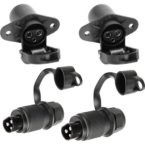 Fiche 3 Broches Tracteur et Prise 3 Broches Tracteur 12v 24v,Prise Attelage 3 Broches Male Femelle Etanche pour Agricole Véhicule,Adaptateur 3Broches pour Porte-Vélo ( Fiche et Prise K2S22) (1/5)