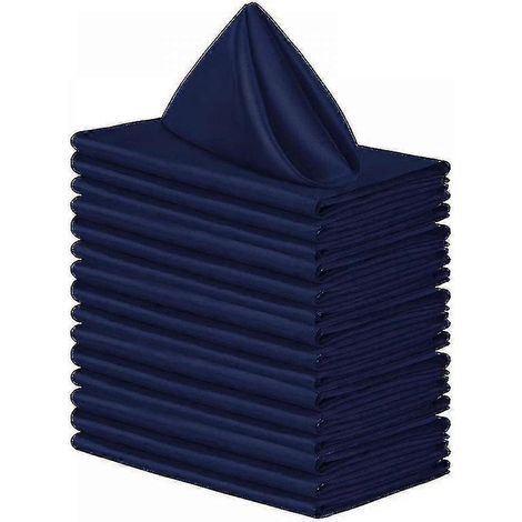 Lot de 20 serviettes de table carrées de 43 cm (17 pouces), en tissu imitation soie haute densité, douces et lisses, en satin. (1/5)