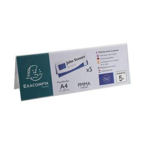 EXACOMPTA Tischnamensschild Exacompta Office Exacryl 30 x 7 x 20 cm (B x H x T) Acryl kristall 5 St./Pack. (1/2)