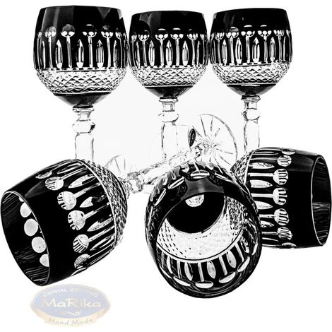 Copas de vino de cristal negro de 280 ml, estilo francés (1/4)