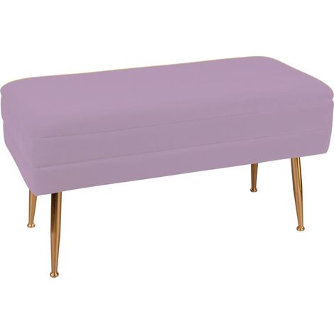 Banquette 2 places tissu rose pieds dorés TIM