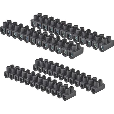4 Barrettes De Connexion, 2 X 2,5 Mm² Et 2 X 6 Mm², Isolant Noir, Pour Jonction Électrique Domestique