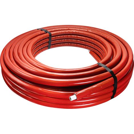Mehrschichtverbundrohr mit Isolierung 6 mm - 16 x 2 mm - 50 m Rolle - Rot Mehrverbundrohr