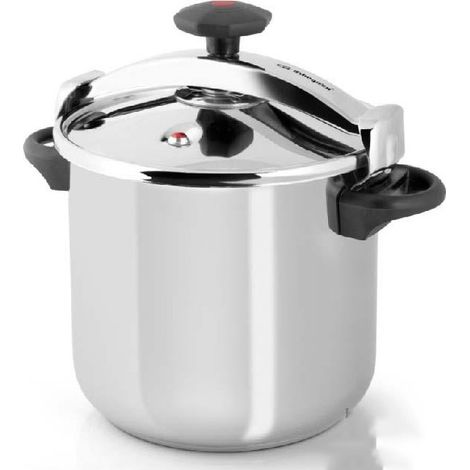 Olla clásica a presión 12 litros Ø 26cm, Para todo tipo de fuegos, asas laterales, Acero inoxidable 18/10, Olla presión